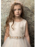 Satin Tulle Flower Girl Dress With Rhinestone Belt